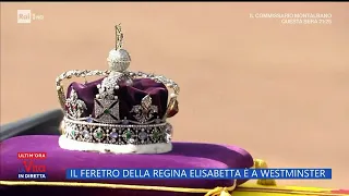 La bara della Regina è a Westminster Hall - La Vita in diretta 14/09/2022