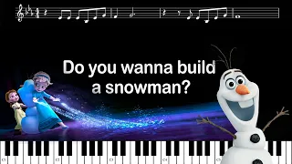 Do you wanna build a snowman? - Frozen HD | Karaoke, guide instrumental, sheet music, piano tutorial