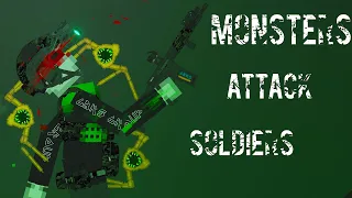 Monsters Attack Soldiers in People Playground