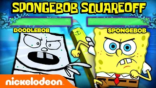 SpongeBob Fights Patrick, DoodleBob, & More with Healthbars! | Nickelodeon Cartoon Universe