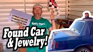 FOUND CAR & JEWELRY BOX in $100 storage! I bought an abandoned storage unit & found car jewelry