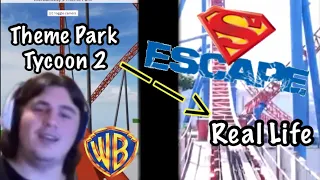 Reesy Explores SUPERMAN ESCAPE Coaster In Theme Park Tycoon 2 (Roblox) [Movie World Australia]