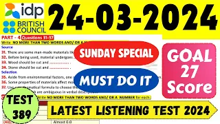 IELTS Listening Practice Test 2024 with Answers | 24.03.2024 | Test No - 389