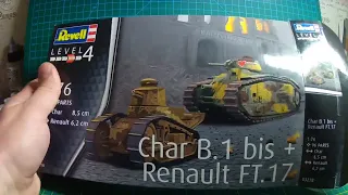 Розпакування набору Revell з моделями танків Char B.1 bis та Renault FT.17