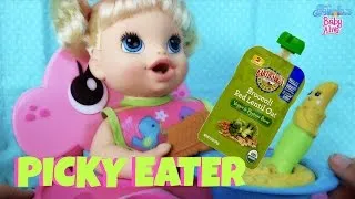 Baby Alive All Gone Feeding With Real Baby Food👶🏼🍵 And Name Reveal! Picky Eater😛