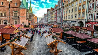 Wroclaw , Poland, Christmas Market 2022, Walking Tour 4K