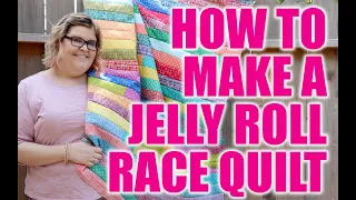 SEW WITH ME! Step by Step Jelly Roll Race Quilt - Easy FULL Quilt Tutorial - No fuss & Easy!
