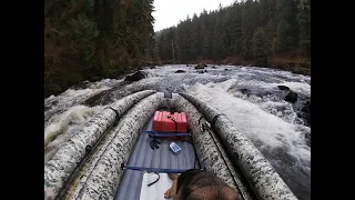 Jet boating up a boulder garden in Alaska