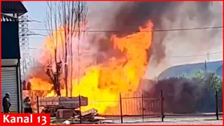 Ukrainian drones hit a gas station on Russian territory - Strong explosion occurred