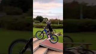 3 year old inspired by Fabio Wibmer working on his bike skills!