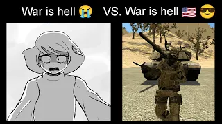 War is Hekc 😭 vs. War is Hecc Yeah 🦅 🇺🇸