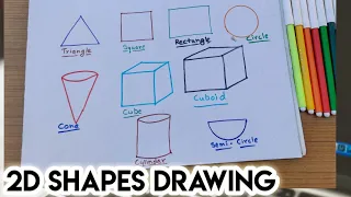 How To Draw Math Shapes | Draw Maths Shapes 2D | Geometrical Shapes Drawing | Shapes Math