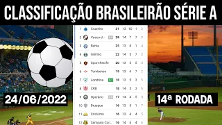 CLASSIFICAÇÃO DO BRASILEIRÃO 2022 HOJE - 14ª RODADA - TABELA DO BRASILEIRÃO 2022 HOJE 24/06/2022