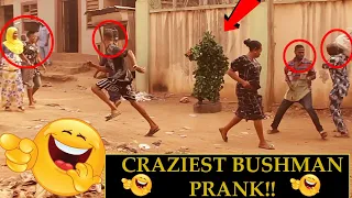 Two Girls FELL On The Ground!! AWESOME Reactions!! Bushman Prank