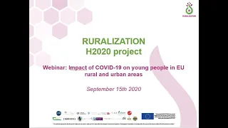 RURALIZATION Webinar - Impact of COVID19 on young people in EU rural and urban areas
