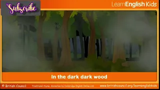 "In the dark dark wood" learning story for kids