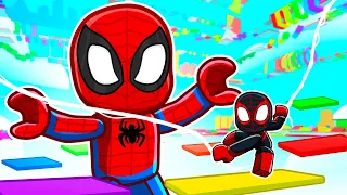 TINY vs GIANT Obby with Spiderman & Miles in Roblox!