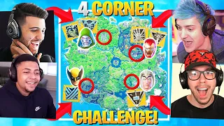 THE 4 CORNER ALL MYTHIC HERO CHALLENGE! ft. Ninja, Typical Gamer & Myth (Fortnite Season 4)