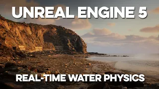NEXTGEN UNREAL ENGINE 5 Demo with Realtime Water Physics (Brushify - Beach Pack) #GameDev #UE5