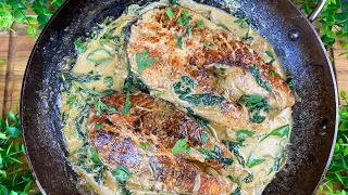 The BEST PAN FRIED SALMON With CREAMY GARLIC SAUCE