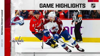 Avalanche @ Capitals 11/19 | NHL Highlights 2022