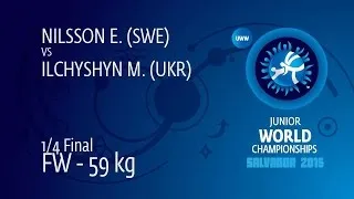 1/4 FW - 59 kg: E. NILSSON (SWE) df. M. ILCHYSHYN (UKR) by TF, 10-0