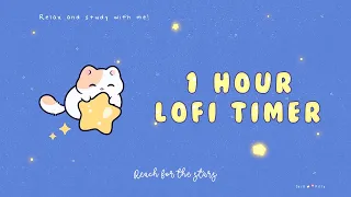 1 Hour - Relax & study with me Lofi | Space kitty #timer #1hour #1hourloop #lofi