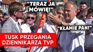 Dziennikarz TVP zaatakowany na wiecu Tuska. "Teraz ja mówię!"