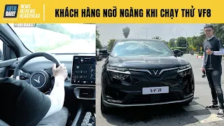 Lái thử VinFast VF8, khách hàng ngỡ ngàng, thích thú khi lần đầu chiêm ngưỡng mẫu SUV Việt