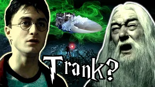 Was SAH DUMBLEDORE als er den TRANK trinken musste?