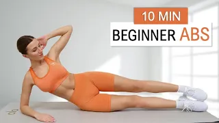 10 Min BEGINNER AB Workout | Lower Abs, Upper Abs, Obliques + Total Core | No Repeat, No Equipment