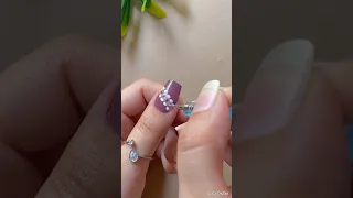 💅💜Easy nail art design at home #nailart2023 #naildesign #youtubeshorts #shorts