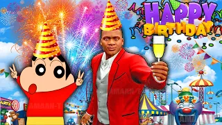 SHINCHAN & PINCHAN CELEBRATING FRANKLIN BIRTHDAY IN GTA 5 MODS | Franklin birthday party in hindi