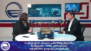 ✅ საქსტატის აღმასრულებელი დირექტორი გოგიტა თოდრაძე რადიო იმედის ეთერში