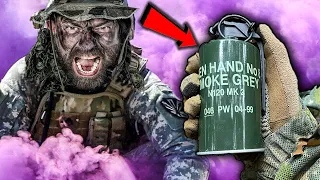 Pi$$ing Off Airsoft Players with Genuine Military Smoke Grenades