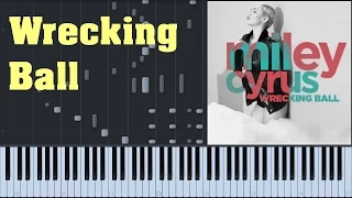 [MEDIUM] How to Play: Wrecking Ball - Miley Cyrus - Synthesia Piano Cover