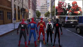 SPIDERMAN MCU and SPIDERVERSE PLAYING SPIDERMAN 2 (FUNNY FREE ROAM GAMEPLAY)