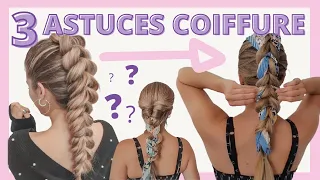 ASTUCE COIFFURE facile - FAUSSE tresse facile à faire ♡ foulard cheveux Belle TRESSE facile a faire