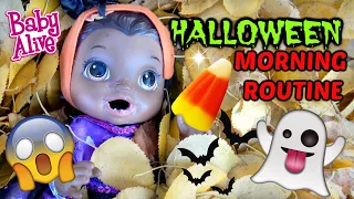 BABY ALIVE does her MORNING ROUTINE..HALLOWEEN EDITION! The Lilly and Mommy Show! FUNNY KIDS SKIT!