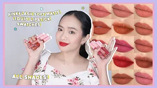 PINKFLASH SOFT MATTE LIQUID LIPSTICK SWATCHES (all shades) | phonycore 2021 (Philippines)