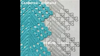 Салфетка - ДОРОЖКА , Вязание КРЮЧКОМ по схеме , crochet doily ( узор №423)