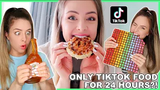 Only Eating Viral Tiktok Foods For 24 Hours !!