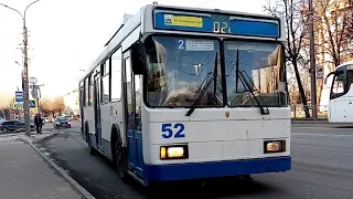 Поездка на троллейбусе ВМЗ-5298-020 №52(бывш.3819) по маршруту 2 г. Великий Новгород