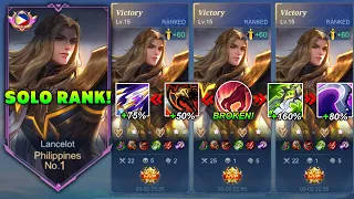 LANCELOT BEST FULL DAMAGE BUILD FOR SOLO RANKED GAME 2024!! (AUTO WINSTREAK!)-Mobile legends