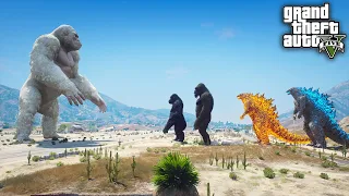 Godzilla, Nuclear Godzilla, Kong, King Kong Vs George Rampage ( GTA V Mods )