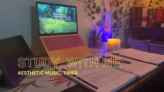 STUDY WITH ME  | Aesthetic musicㅣwith alarm + timer