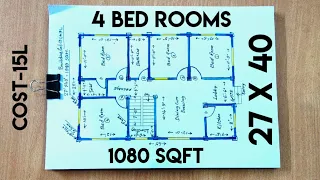 27 X 40 sqft house plan II 27 x 40 ghar ka naksha II 27 x 40 house design