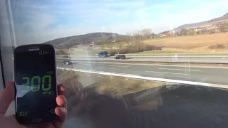 High Speed Train ICE vs. Cars Autobahn Germany 300 km/h kmh