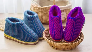 WoW Amazing😍🥰 Knitting  Cotton Shoe Hand work Tutorial Full Video
