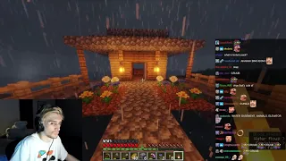 xQc builds a house w/ Adept in Minecraft | Part (2/2)